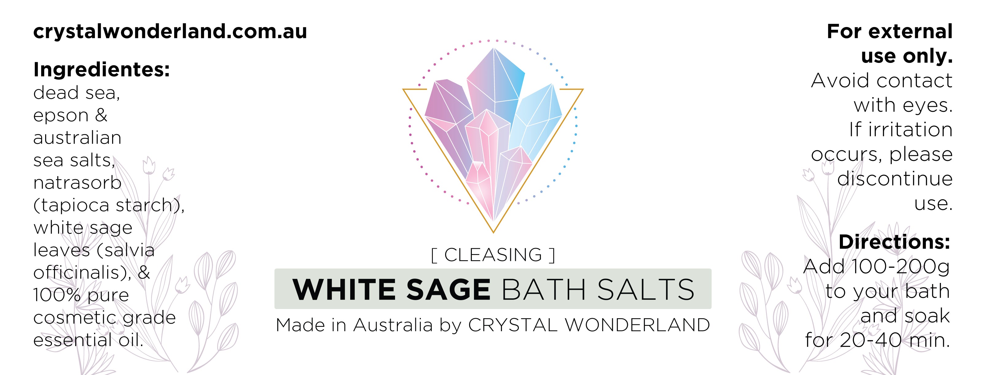 Californian White Sage Cleasing Salt Bath Soak