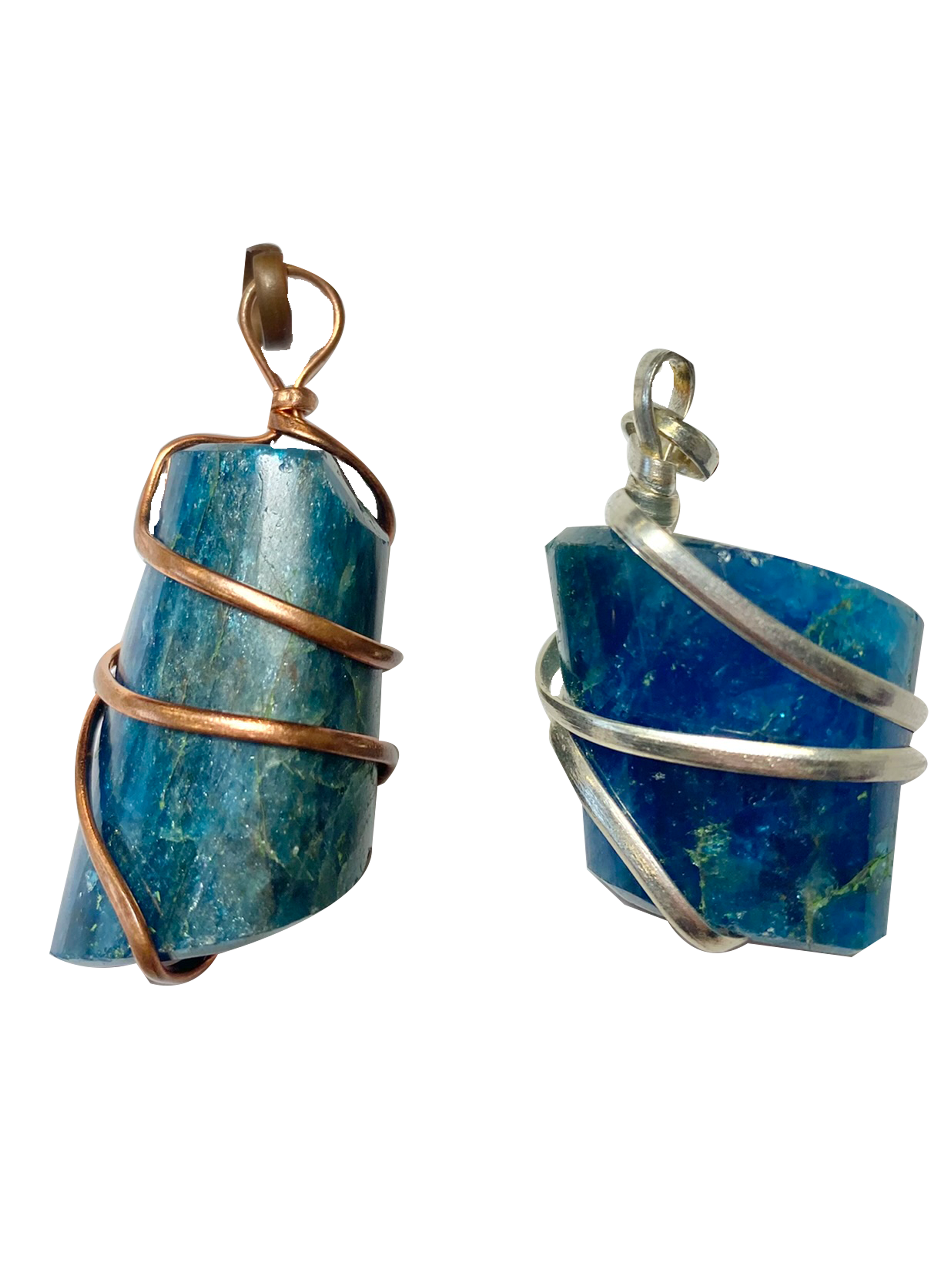 Infinity Loop Crystal Tumbled Collection Apatite Pendant Copper