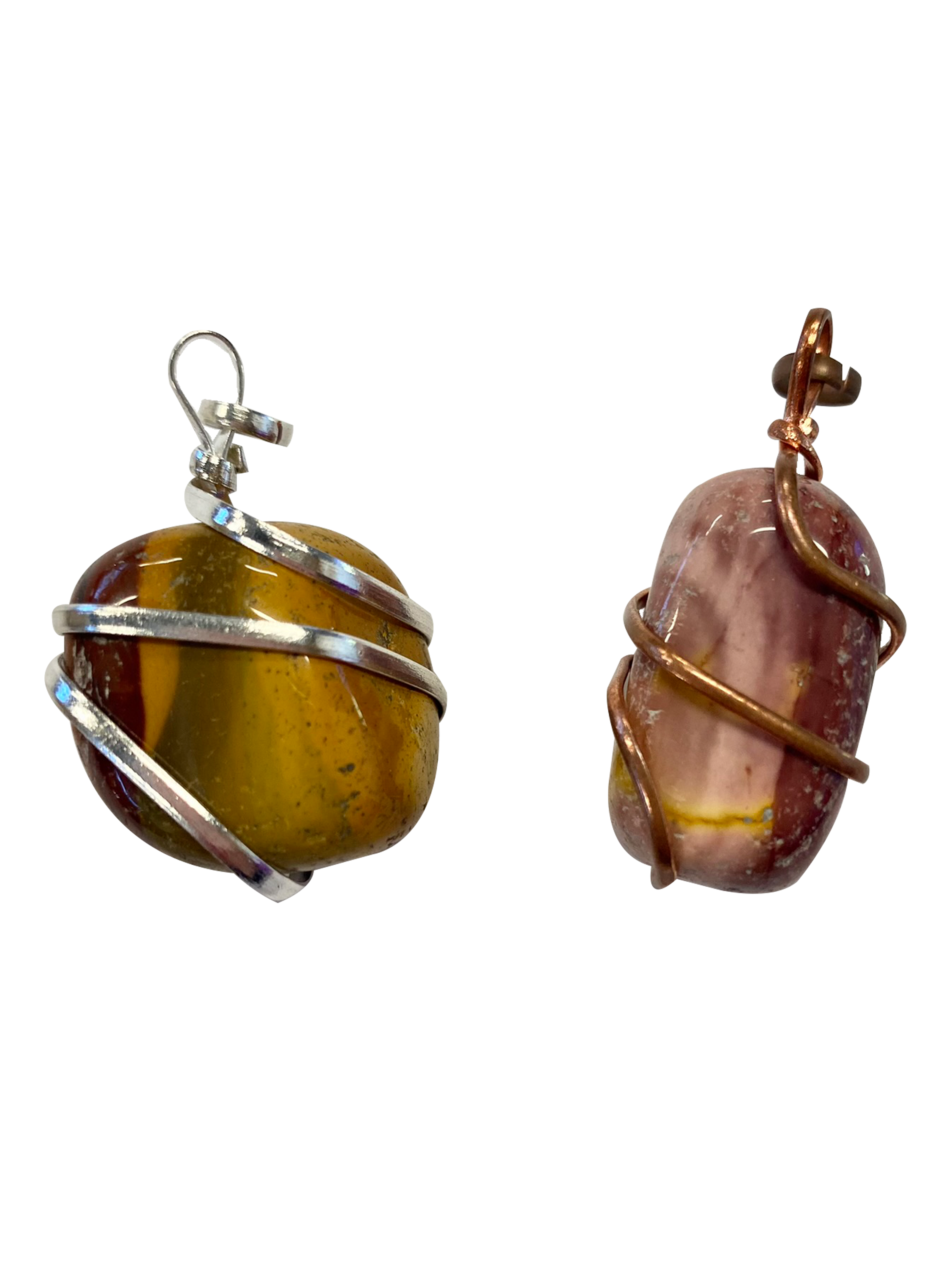 Infinity Loop Crystal Tumbled Collection Mookaite Pendant Silver