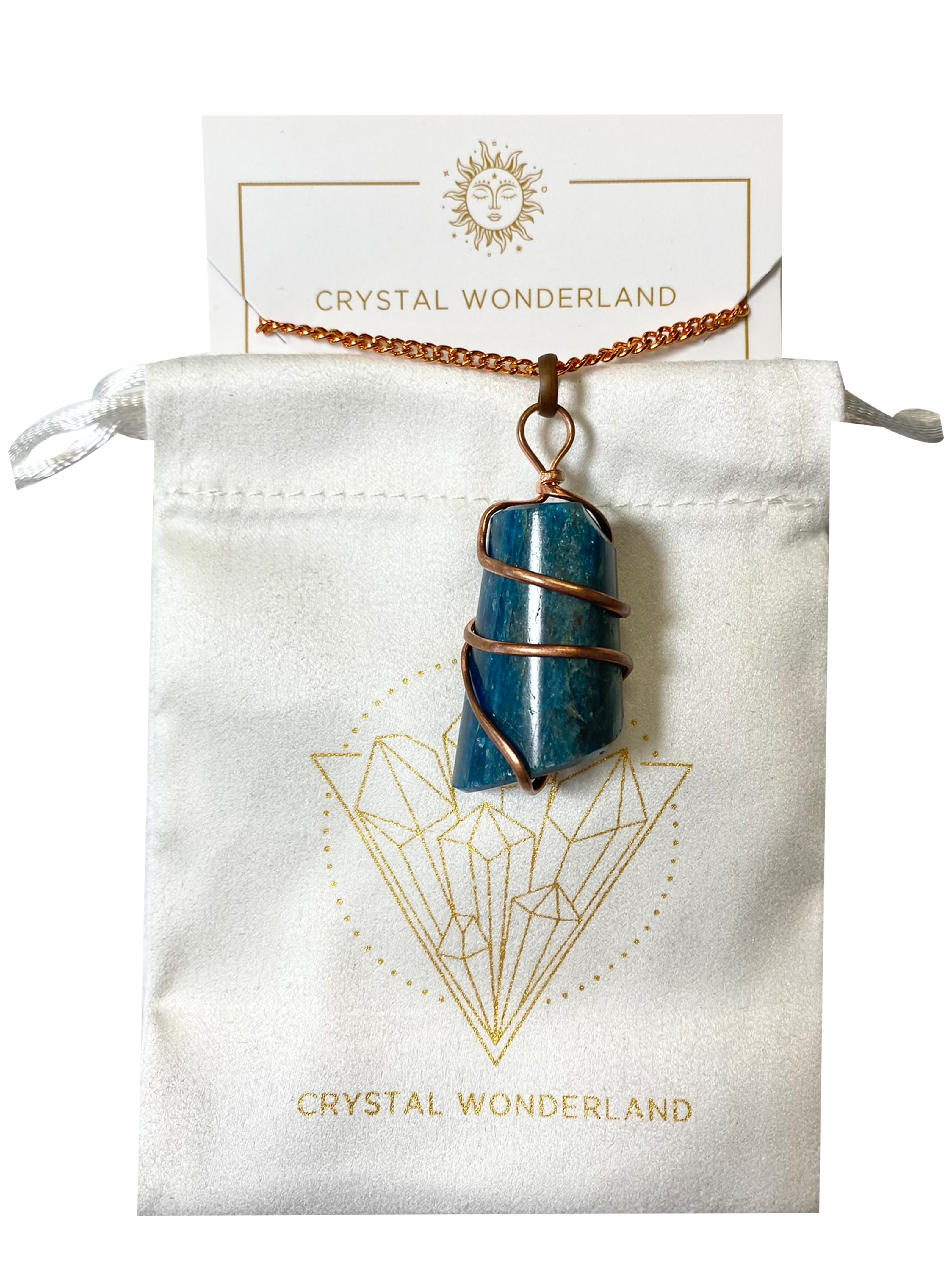Infinity Loop Crystal Tumbled Collection Apatite Pendant Copper