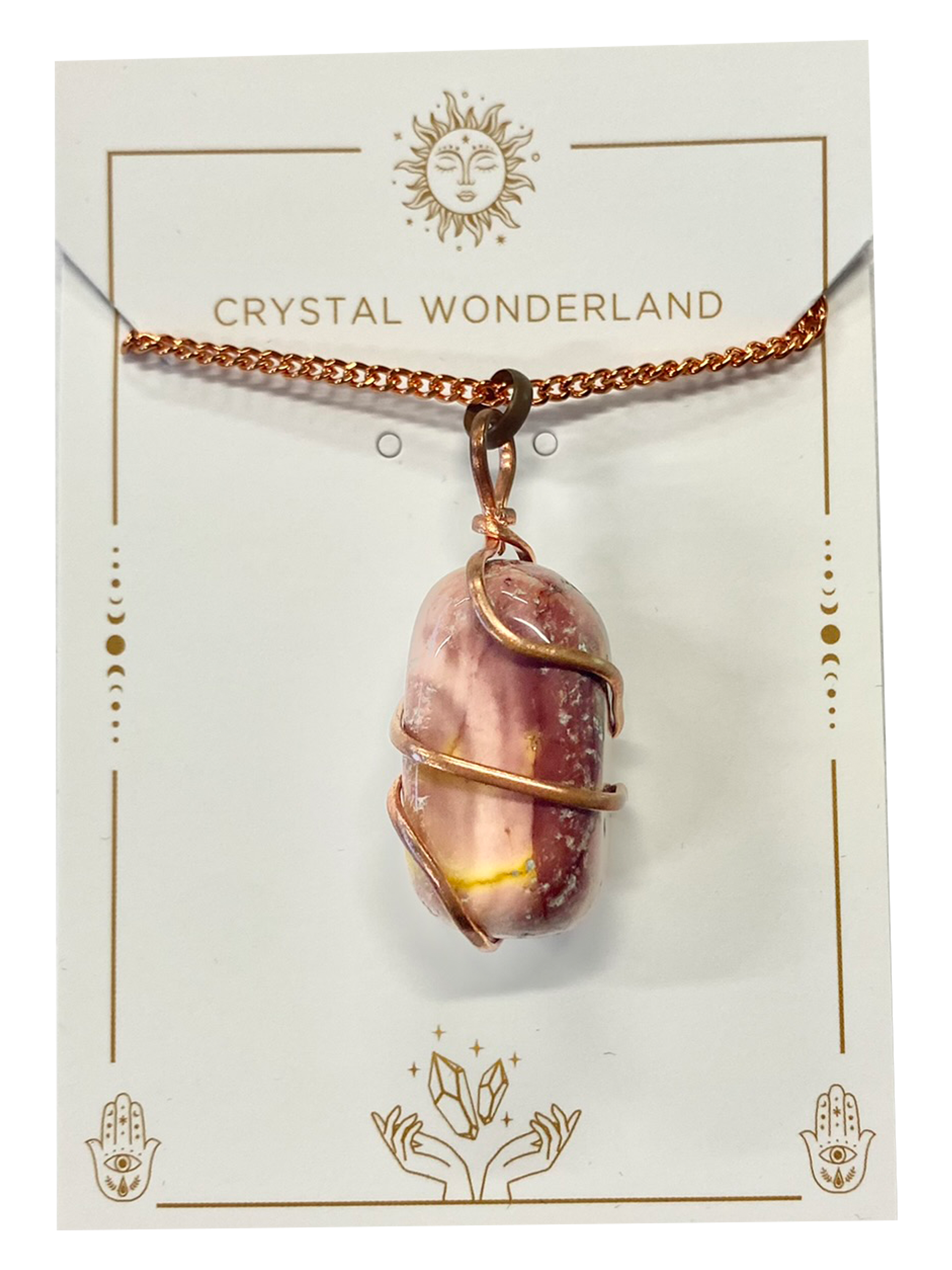 Infinity Loop Crystal Tumbled Collection Mookaite Pendant Copper