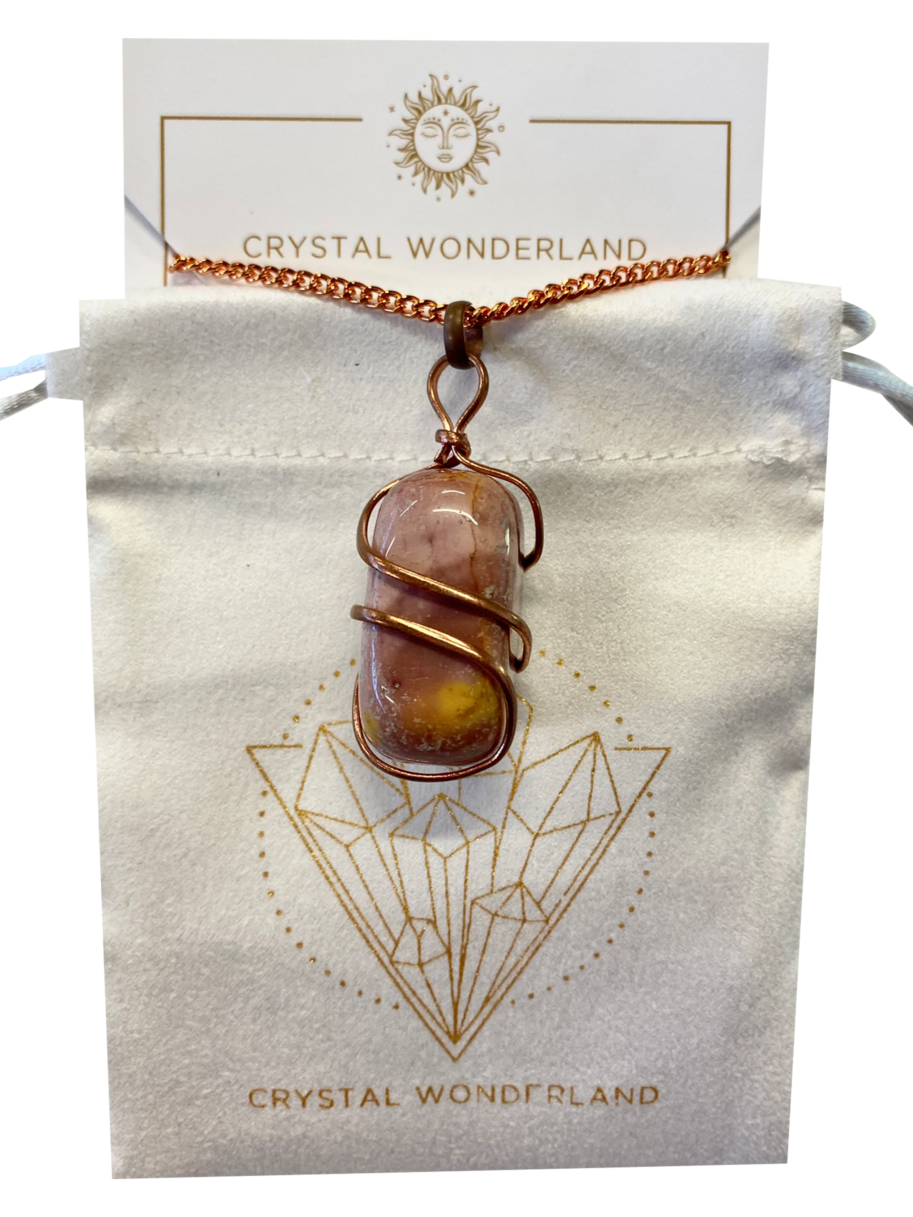 Infinity Loop Crystal Tumbled Collection Mookaite Pendant Copper
