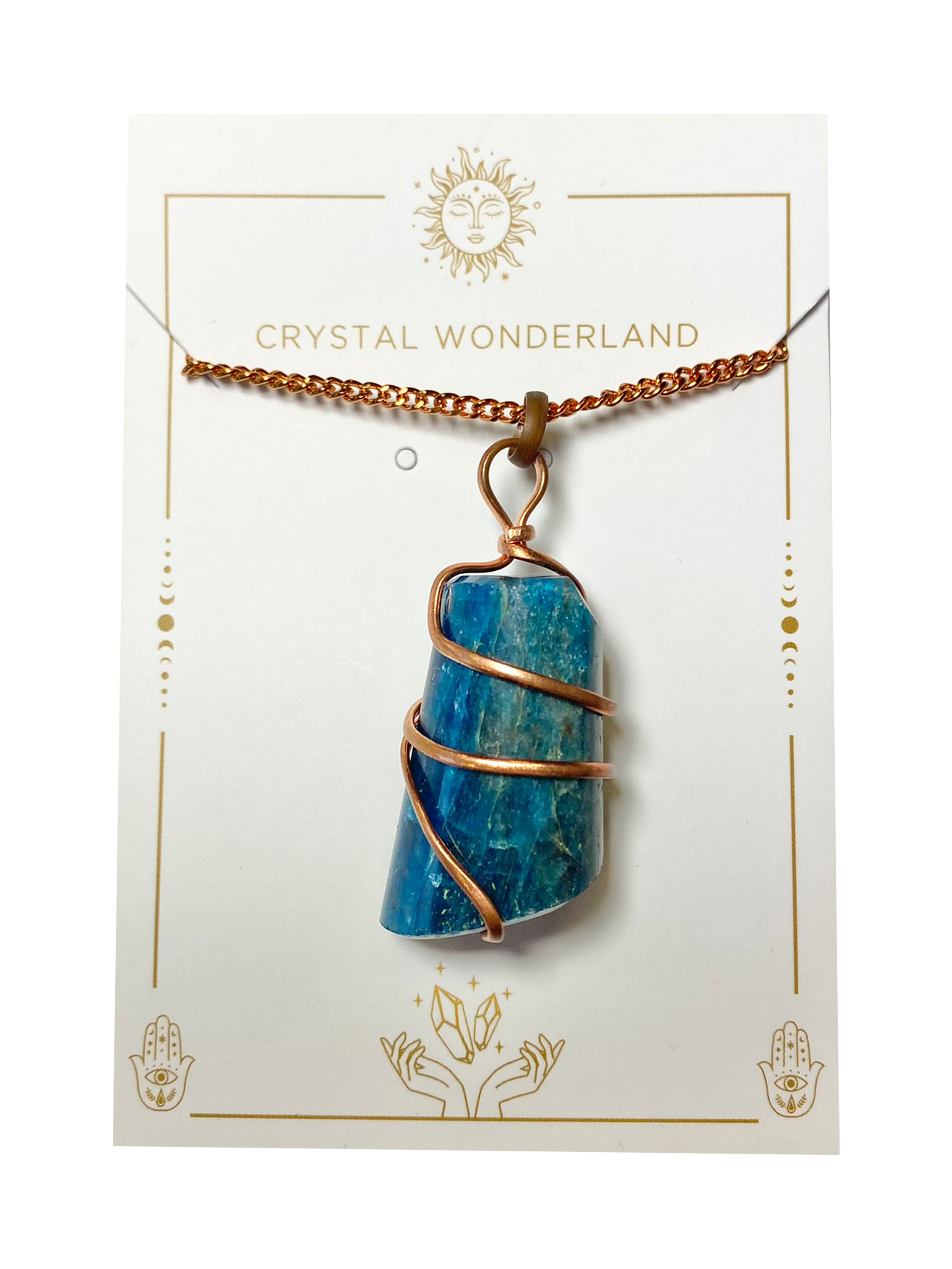 Infinity Loop Crystal Tumbled Collection Apatite Pendant Copper