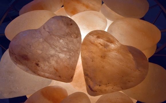 Salt Lamp Heart Shape FireBowl Himalayan Natural
