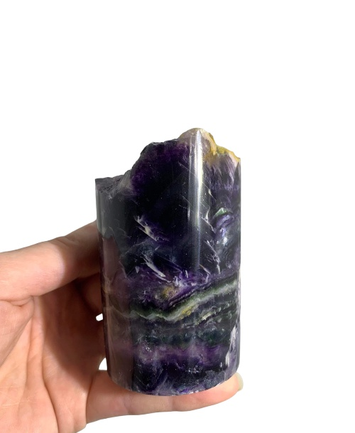 Medium Rainbow Fluorite Lamp - LED Stand 1