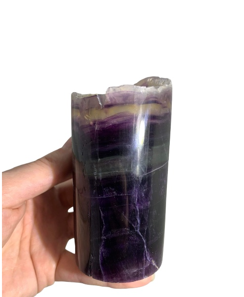 Medium Rainbow Fluorite Lamp - LED Stand 2