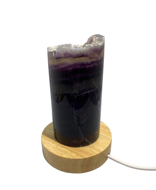 Medium Rainbow Fluorite Lamp - LED Stand 2