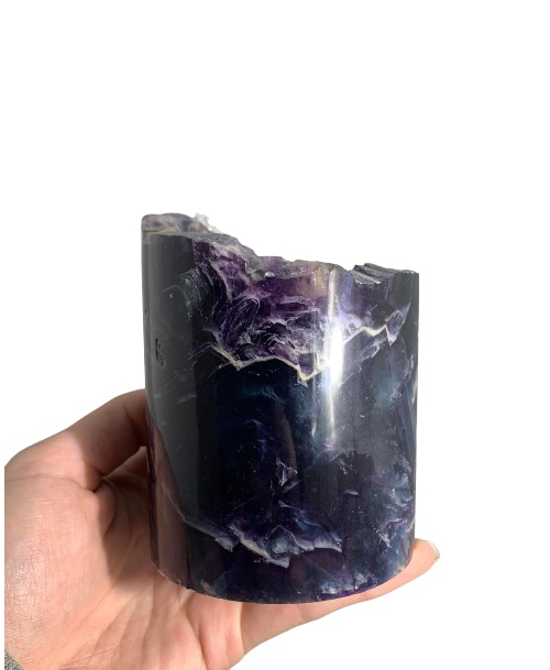 Medium Rainbow Fluorite Lamp - LED Stand 5