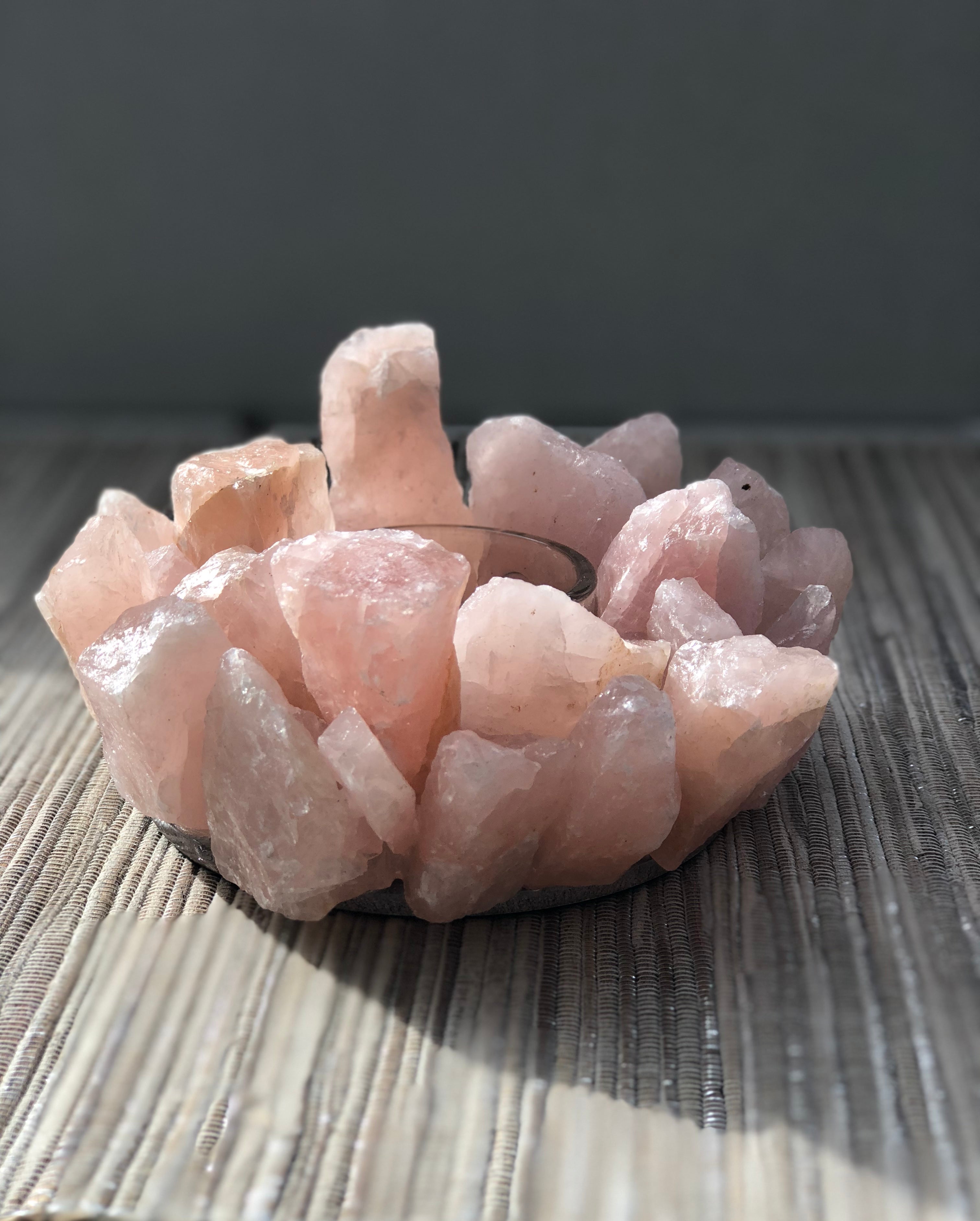 Rose Quartz Candle Holder Tea Light