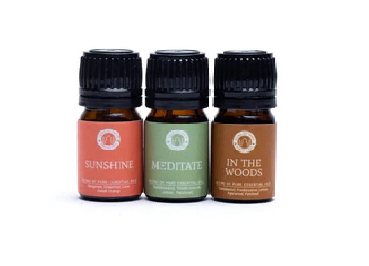 Gift Set Song of India Essential Oil Blend Meditate-Sunshine-Woods Happiness