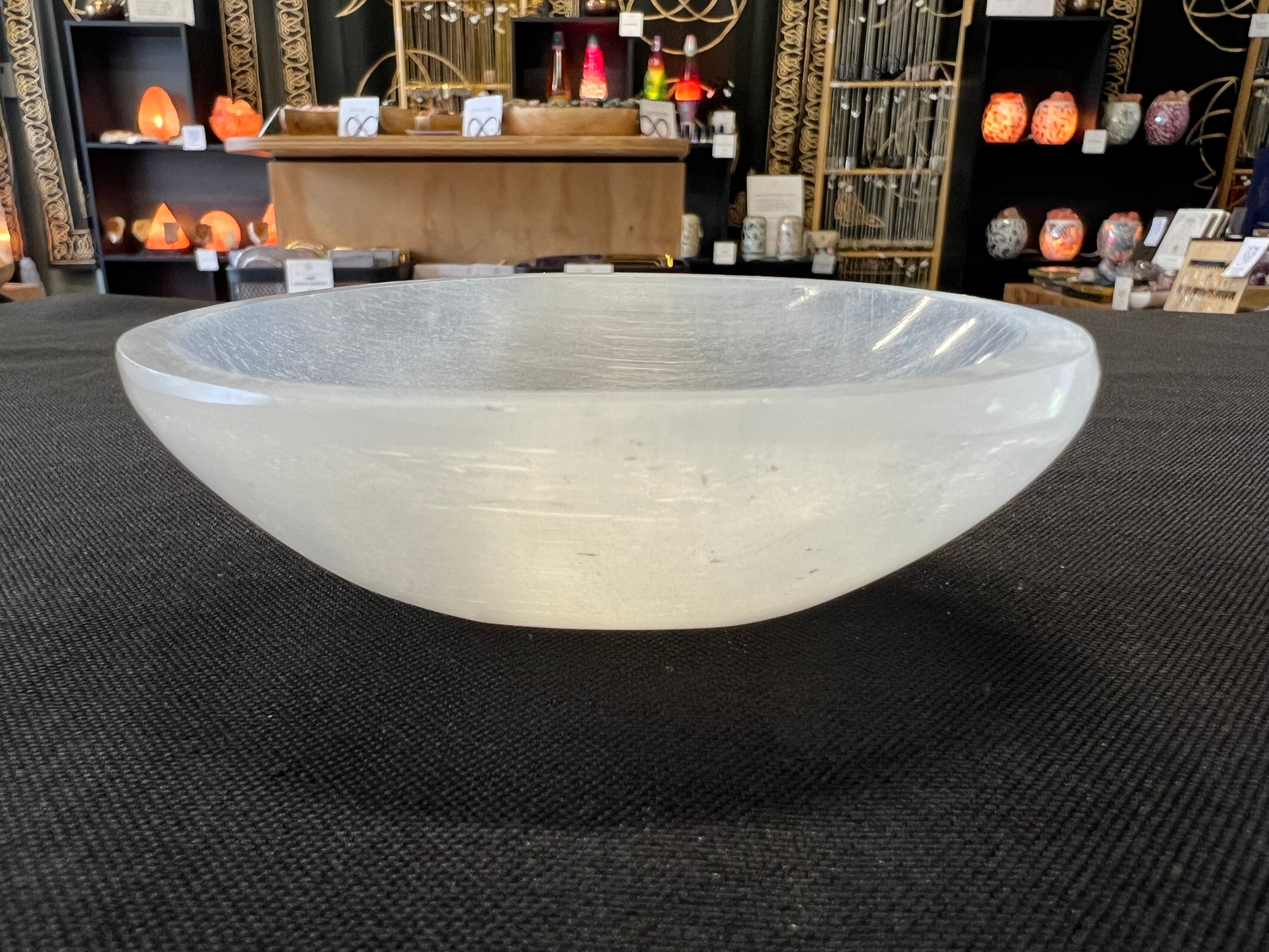 Oval Selenite Charging Display Bowl Crystals Jewelry Dish Holder 9cm