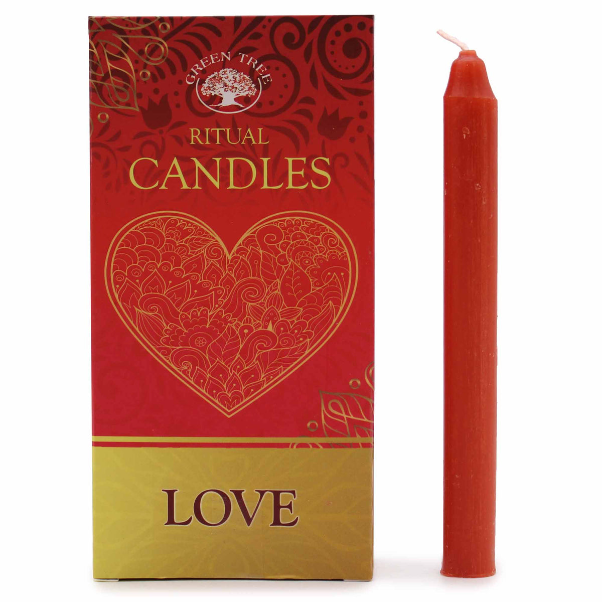 Love Green Tree Candles Rituals Spells - Red – Crystal Wonderland