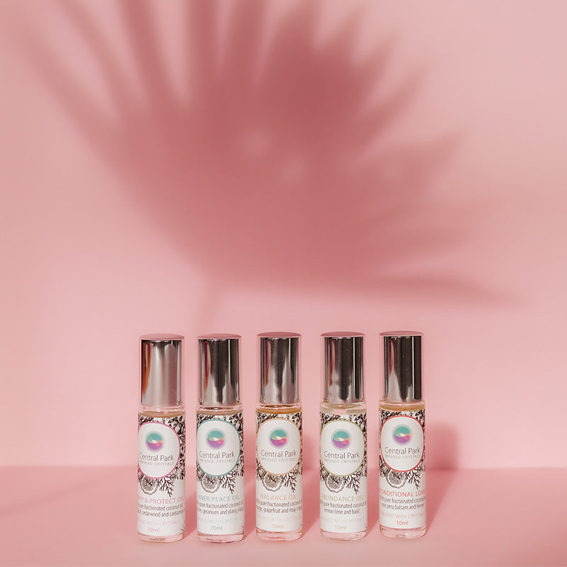 Central Park Infused Crystals Unconditional Love Roll On Essential Oil Mix Reiki Rose Quartz 10ml
