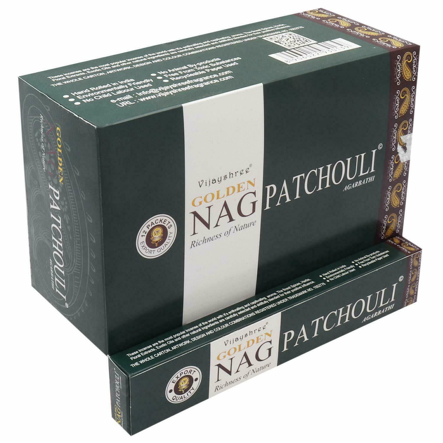 Vijayshree Golden Nag Patchouli 144 Sticks Natural Incense