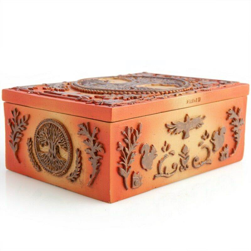 Tree of Life Wooden Box Jewelry Tarot Cards Stones Crystal