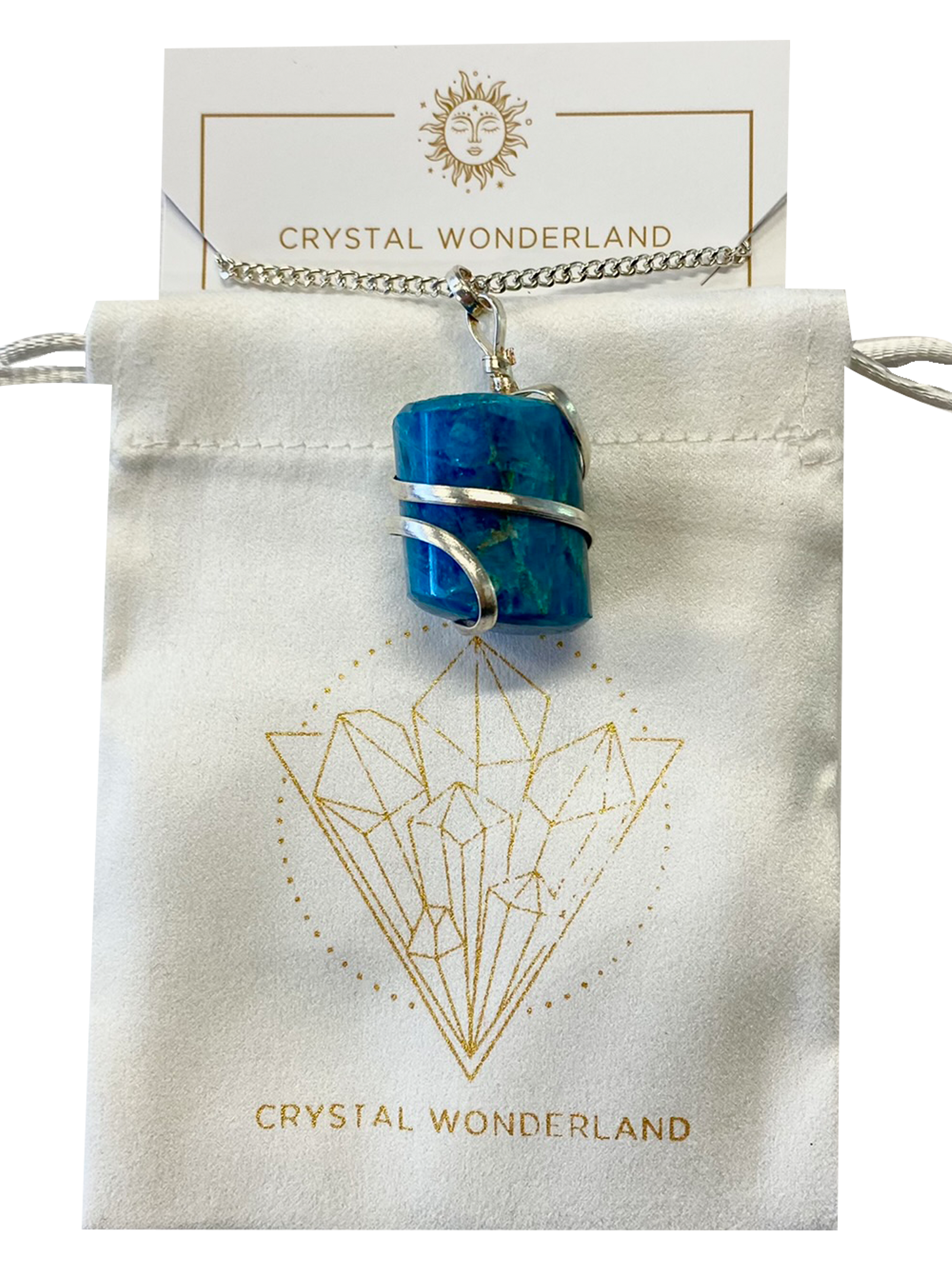 Infinity Loop Crystal Tumbled Collection Apatite Pendant Silver