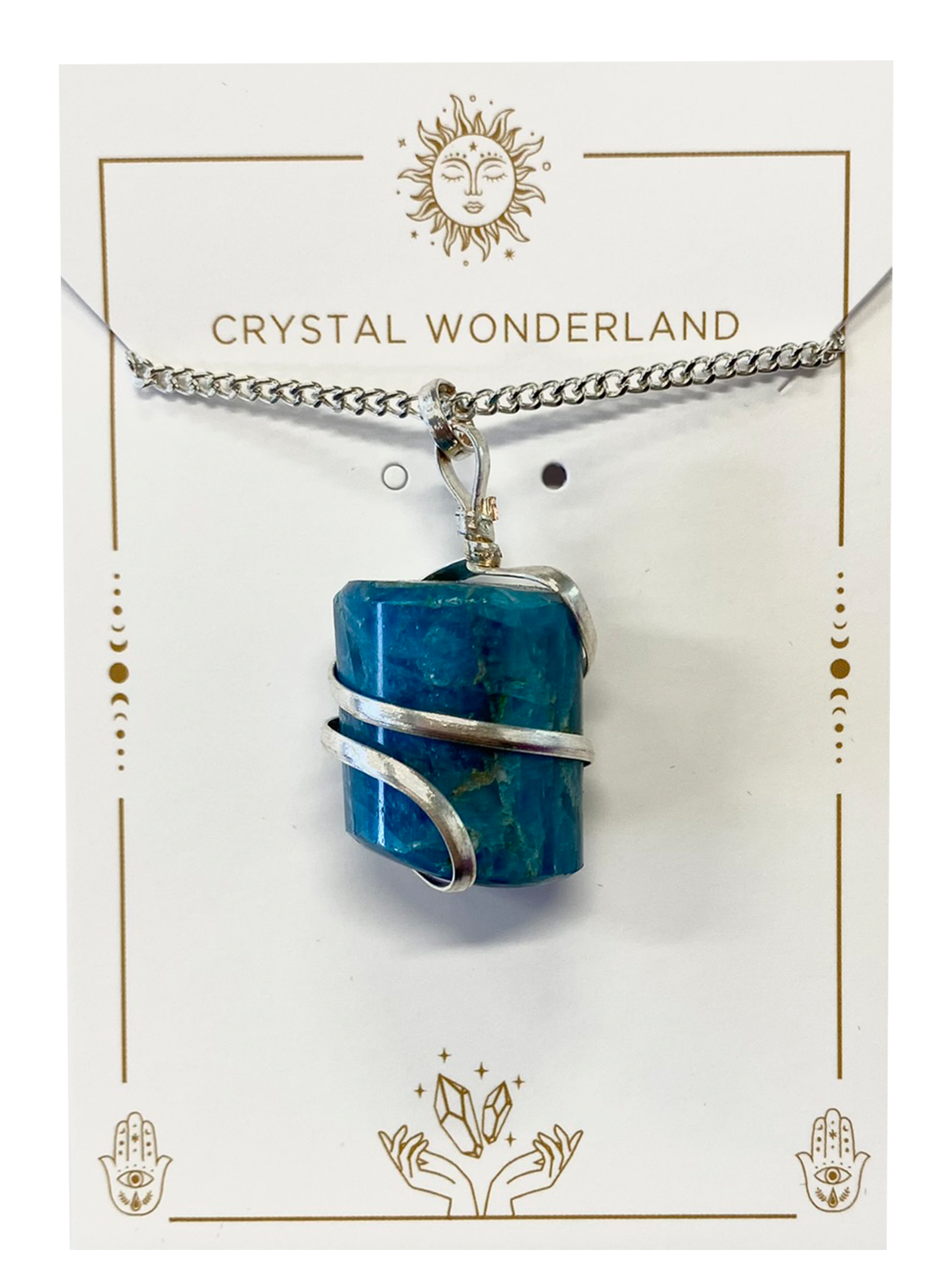 Infinity Loop Crystal Tumbled Collection Apatite Pendant Silver