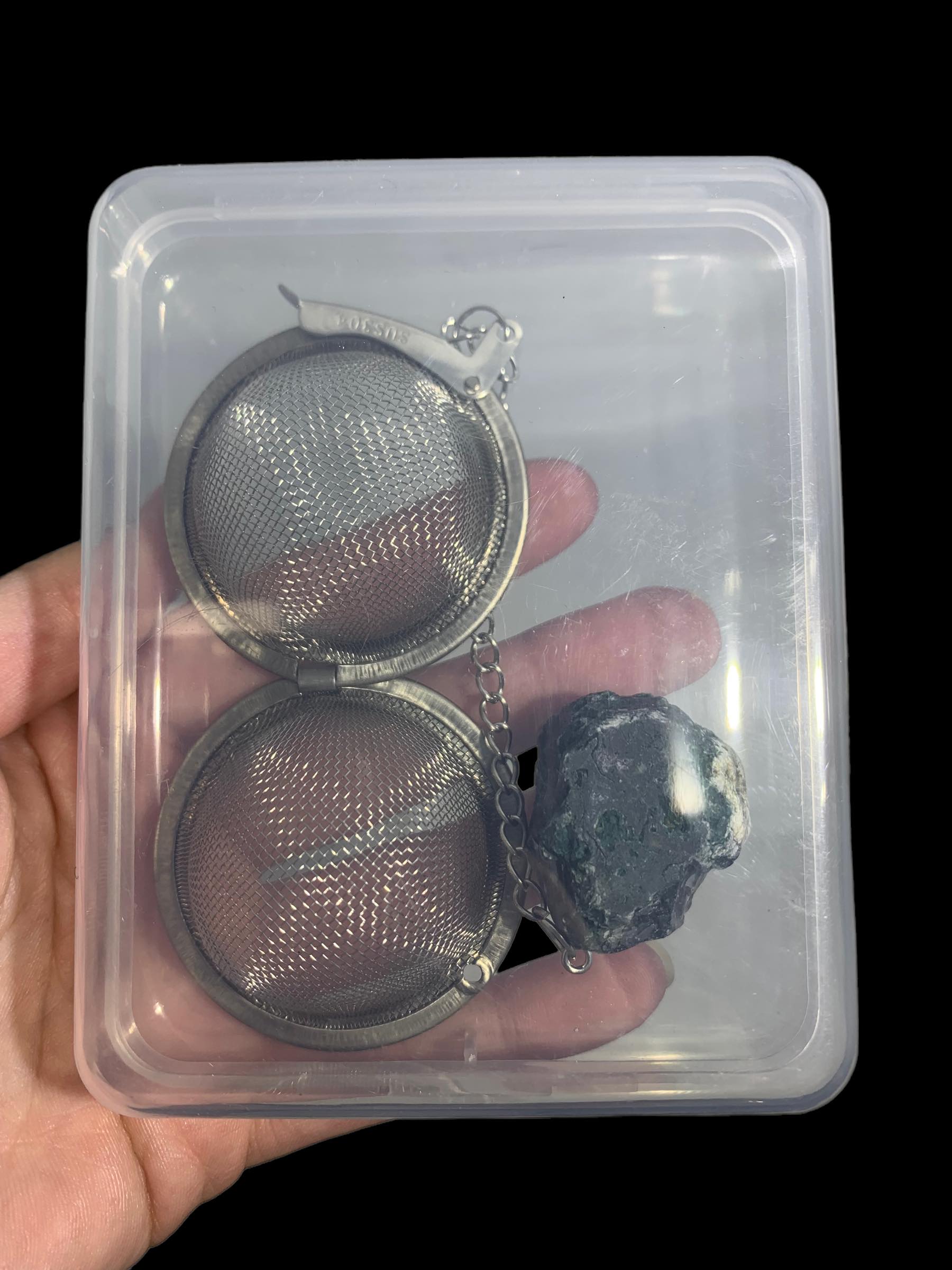 Moss Agate Tea Strainer Ball