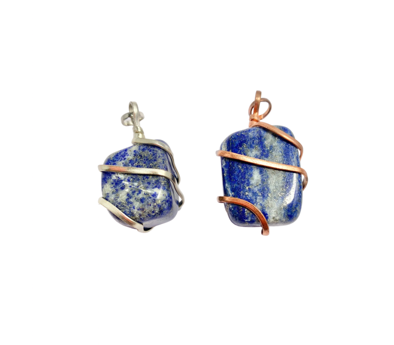 Infinity Loop Crystal Tumbled Collection Lapis Lazuli Pendant Copper