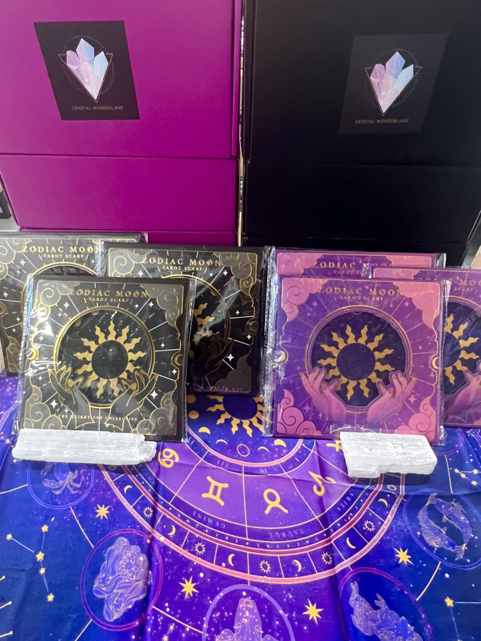 Zodiac Tarot Altar Scarf Purple